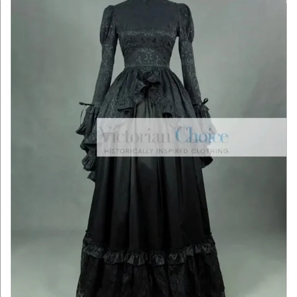 paloma dress black and white Magick Witch Costume with Renaissance Dress, Black